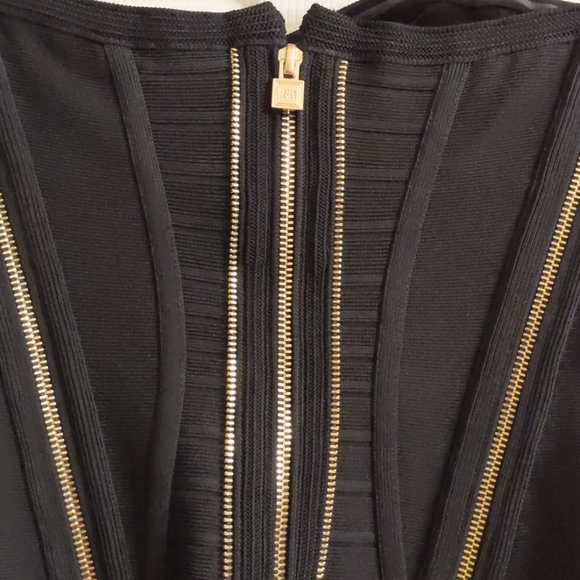 Herve Leger Black Strapless Dress - Picture 4 of 8